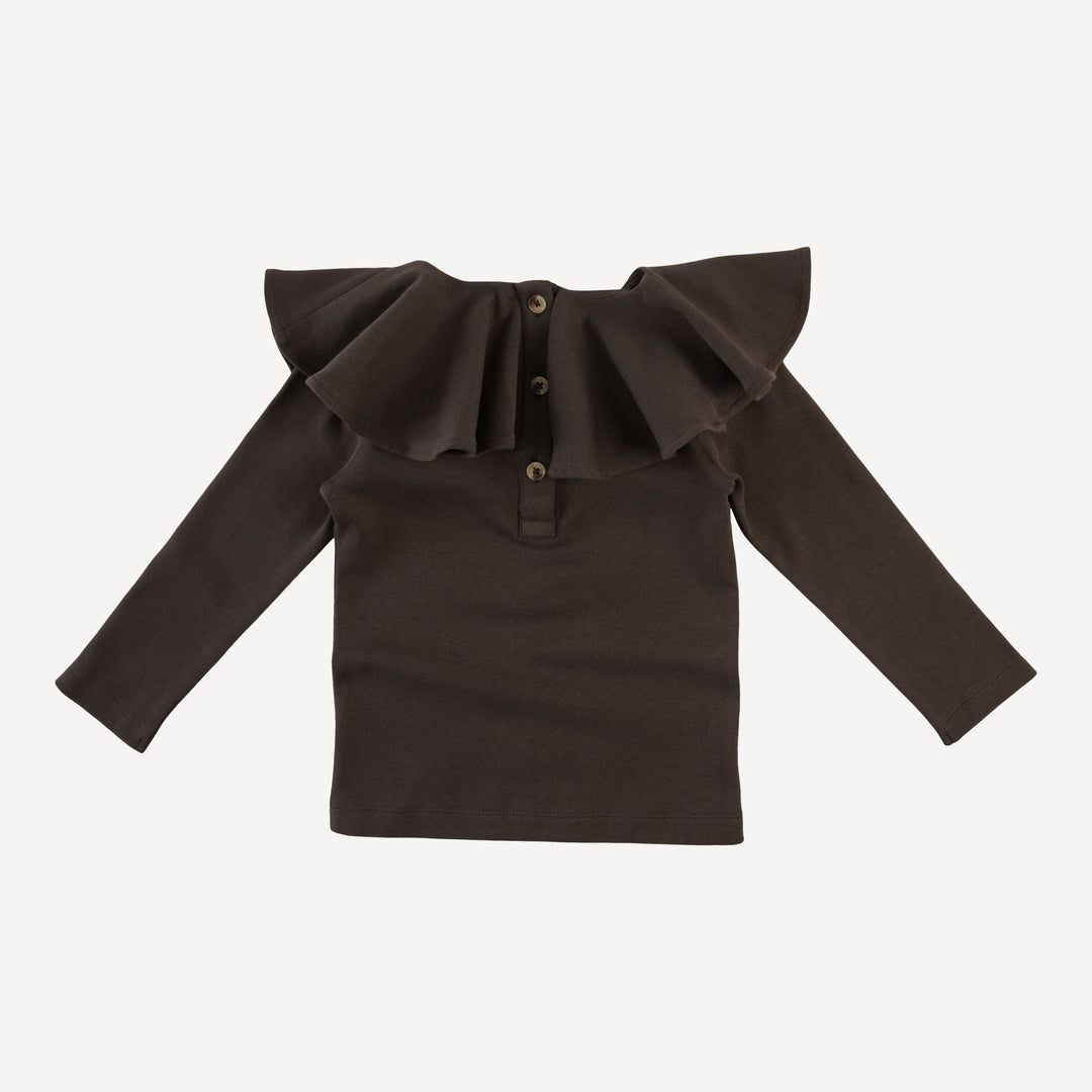long sleeve circle collar top | beluga | organic cotton interlock
