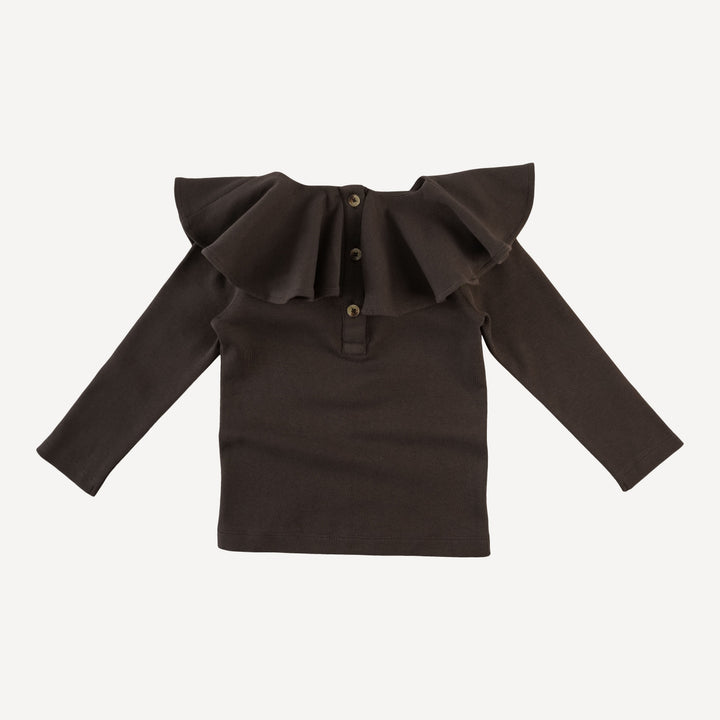 long sleeve circle collar top | beluga | organic cotton interlock