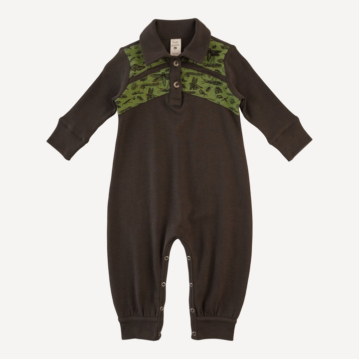 long sleeve retro bubble jumpsuit | beluga | organic cotton interlock