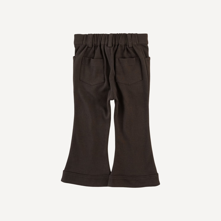 flare pintuck pant | beluga | organic cotton interlock