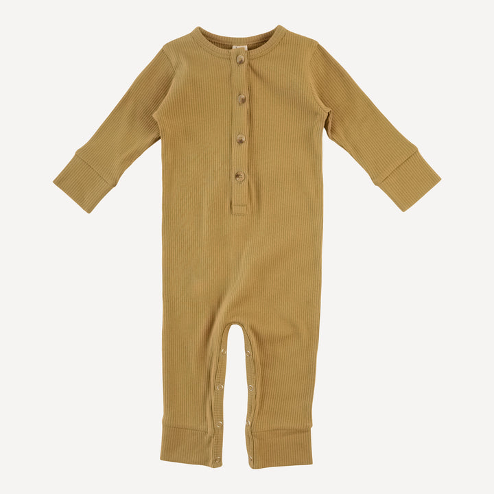 long sleeve sport union suit | fennel | organic cotton single rib