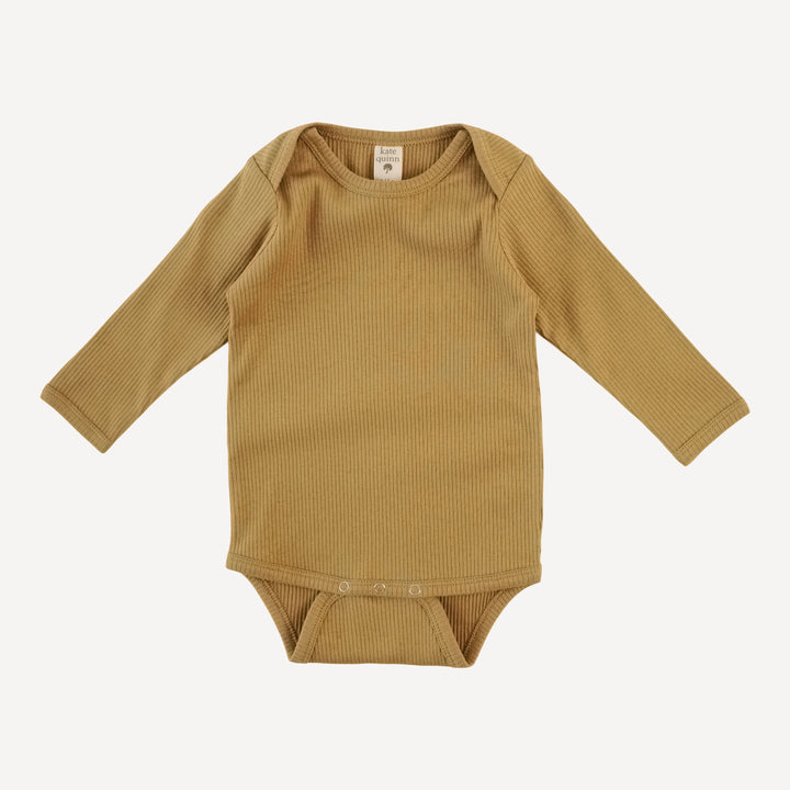 long sleeve lap neck bodysuit | fennel | organic cotton single rib