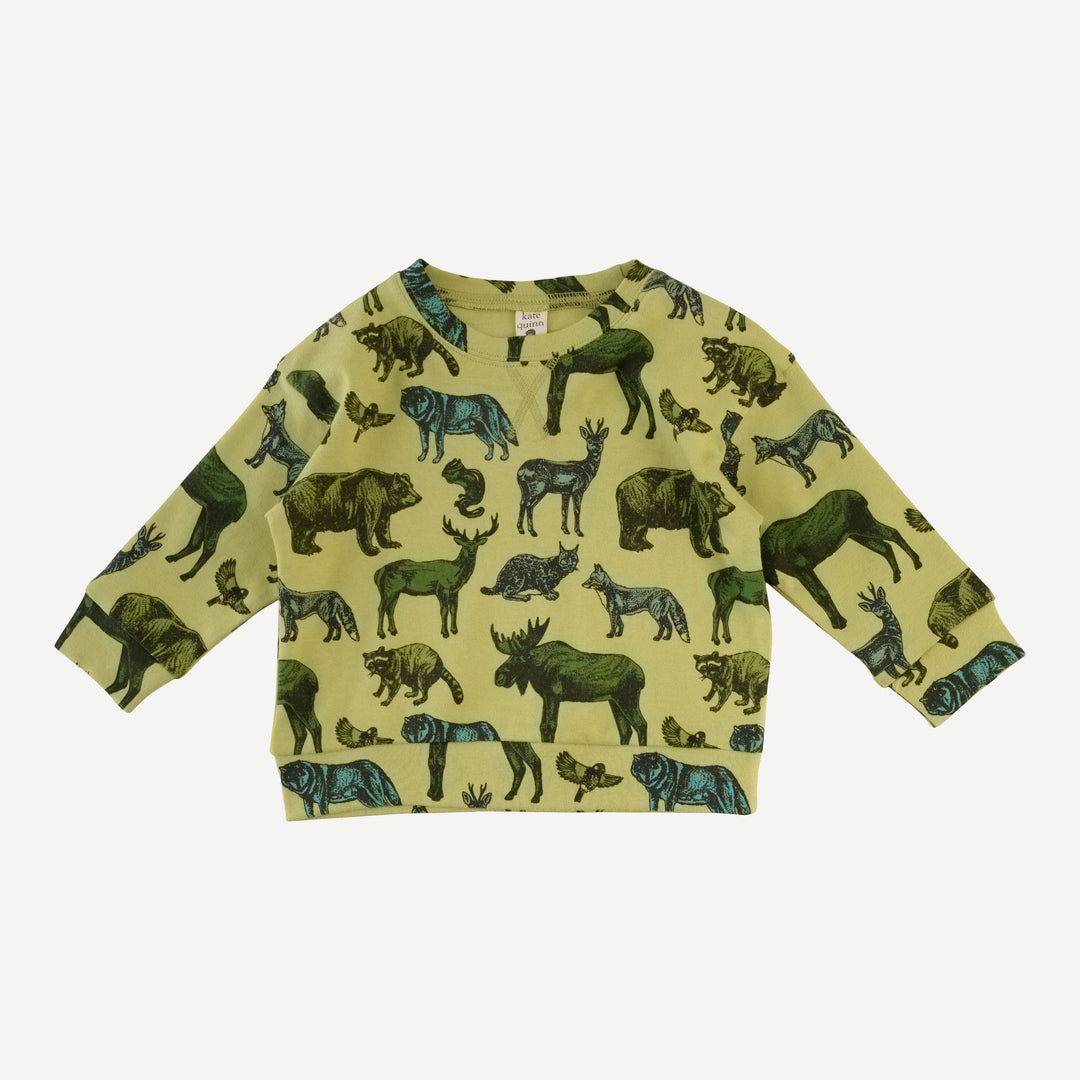 long sleeve relaxed jogger set | forest animals | organic cotton interlock