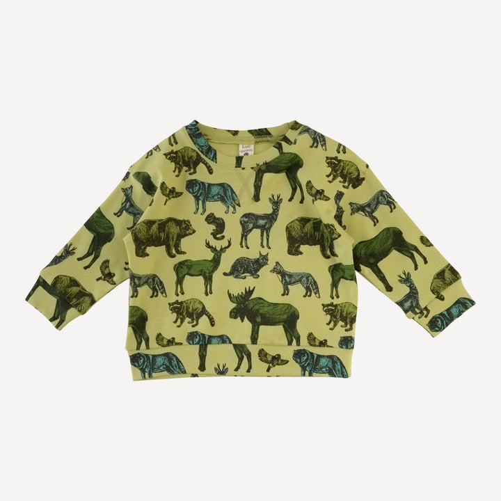 long sleeve relaxed jogger set | forest animals | organic cotton interlock