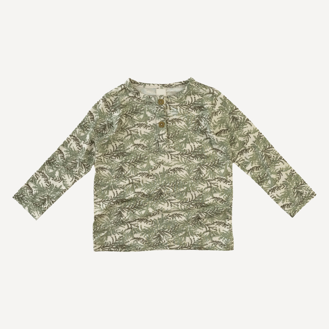 long sleeve basic henley tee | woods fern | modal