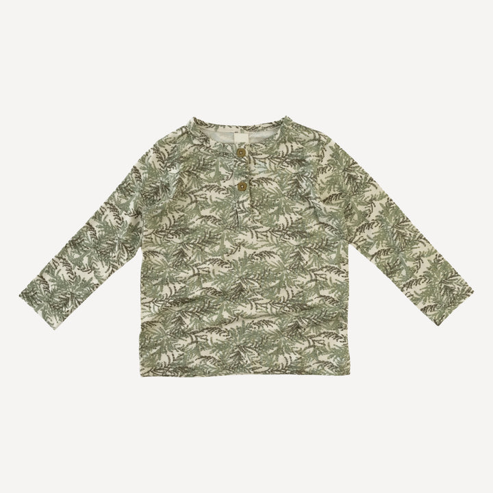 long sleeve basic henley tee | woods fern | modal