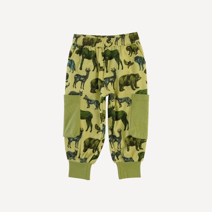 cargo bubble pant | forest animals | organic cotton interlock