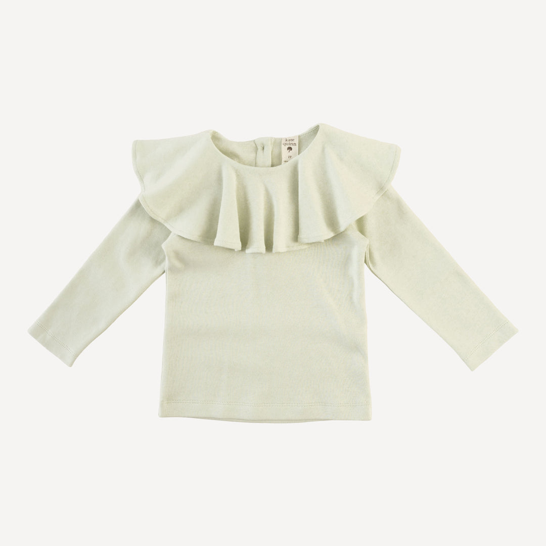 long sleeve circle collar top | forest dewdrop frost | organic cotton interlock