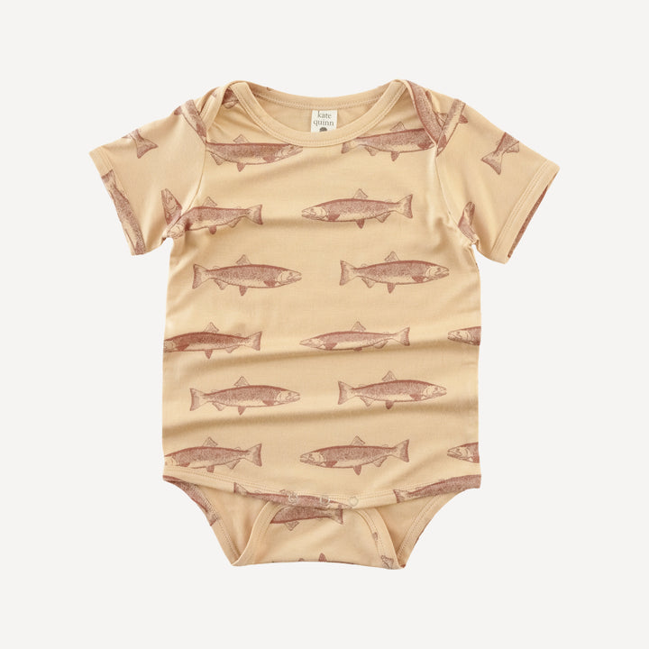 short sleeve lap neck bodysuit | salmon | bamboo