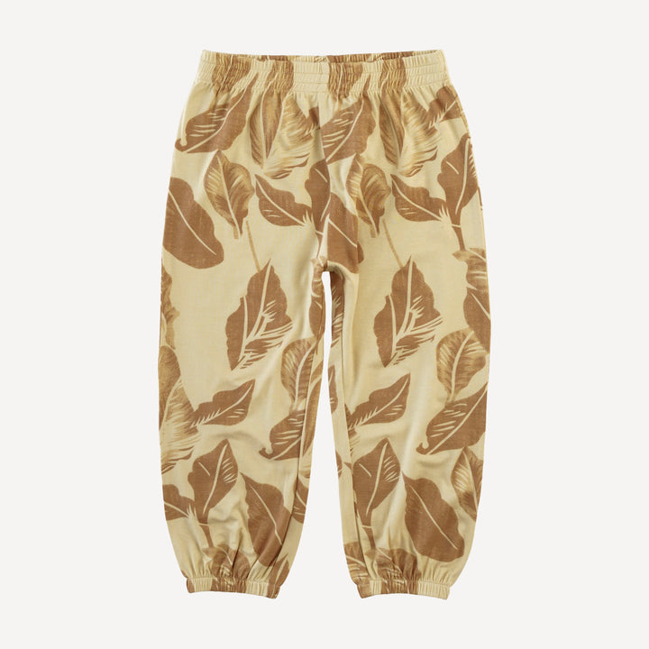 long sleeve boxy topstitch hoodie + relaxed jogger set | porcini leaf | modal