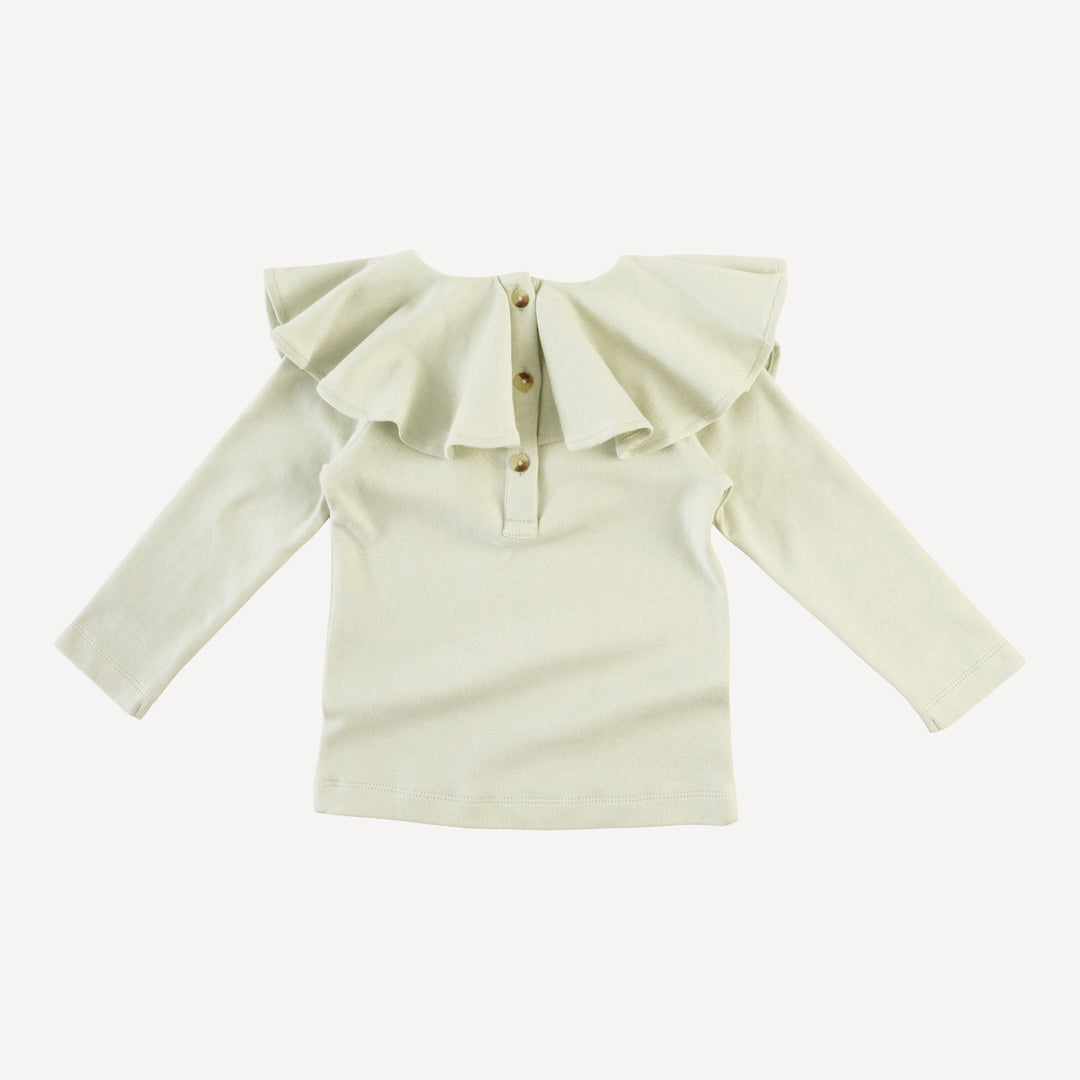 long sleeve circle collar top | forest dewdrop frost | organic cotton interlock