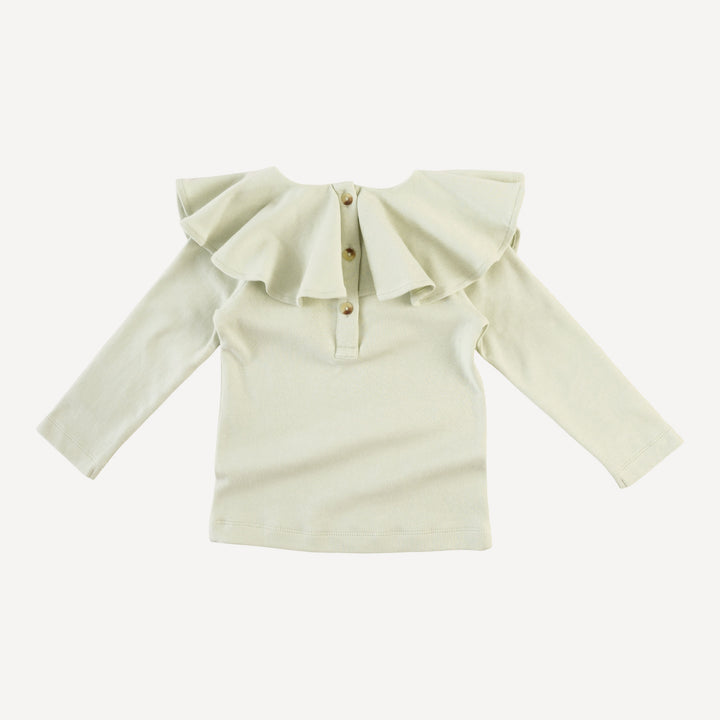 long sleeve circle collar top | forest dewdrop frost | organic cotton interlock