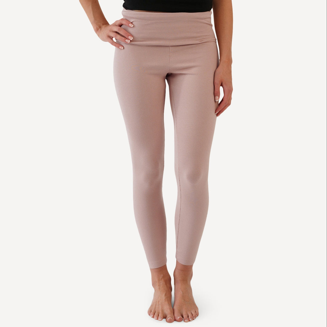 womens rolled legging | cottage rose | organic cotton single rib