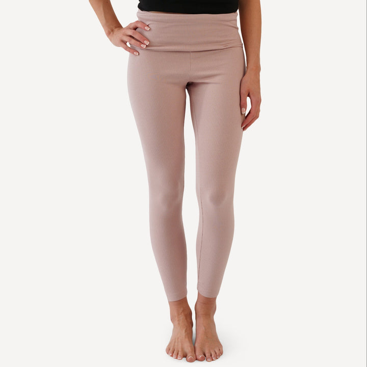 womens rolled legging | cottage rose | organic cotton single rib
