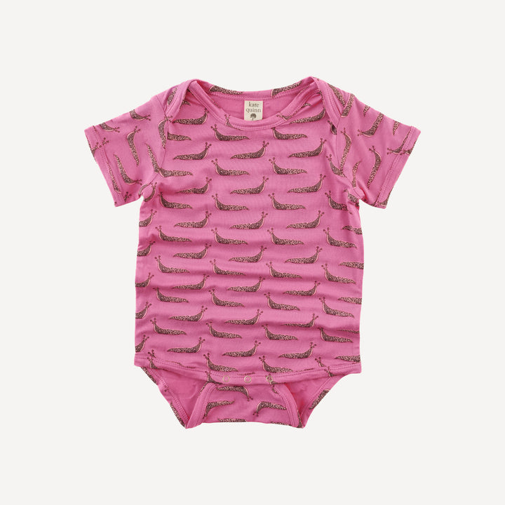 short sleeve lap neck bodysuit | pink slug party | bamboo