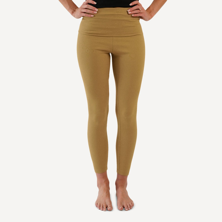 womens rolled legging | fennel | organic cotton single rib