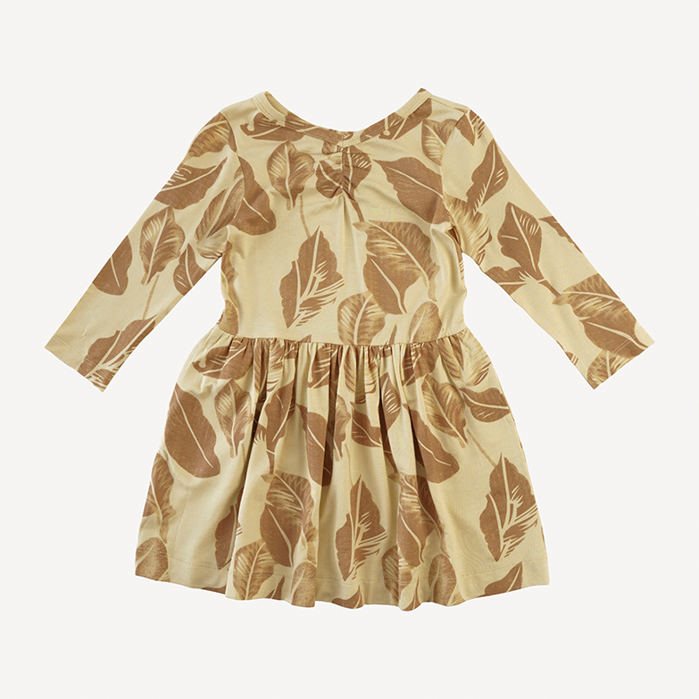 long sleeve twirl dress | porcini leaf | modal