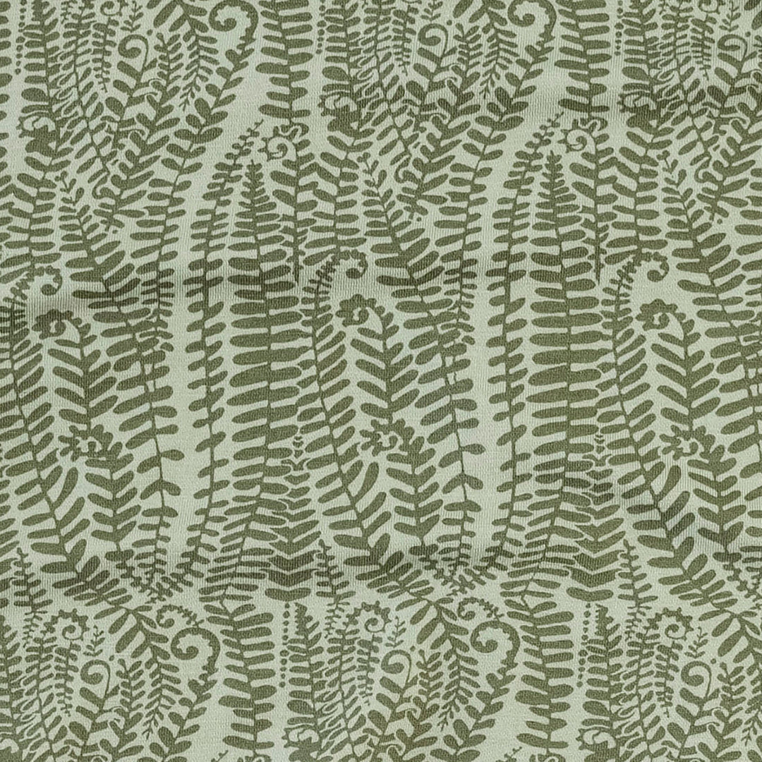 bell sleeve gathered tunic | green fern frond | modal