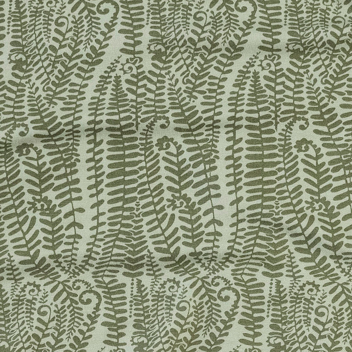 bell sleeve gathered tunic | green fern frond | modal