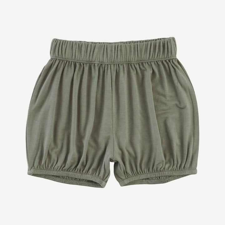 short sleeve peter pan skirted top + bubble short set | green fern frond | modal
