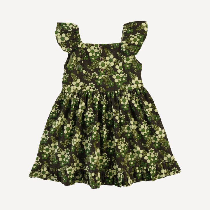 party dress | green granny floral | organic cotton gauze