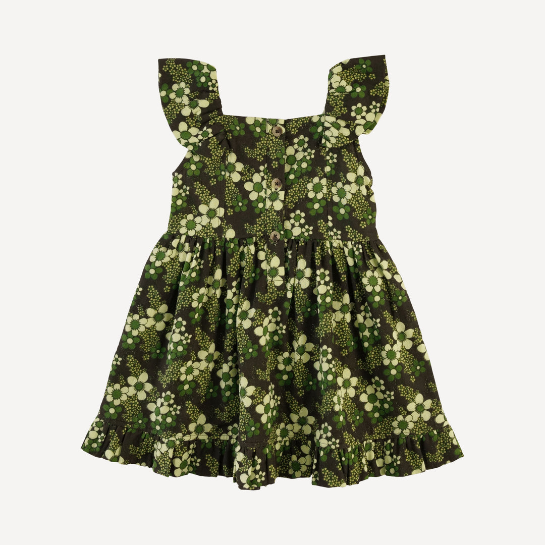 party dress | green granny floral | organic cotton gauze