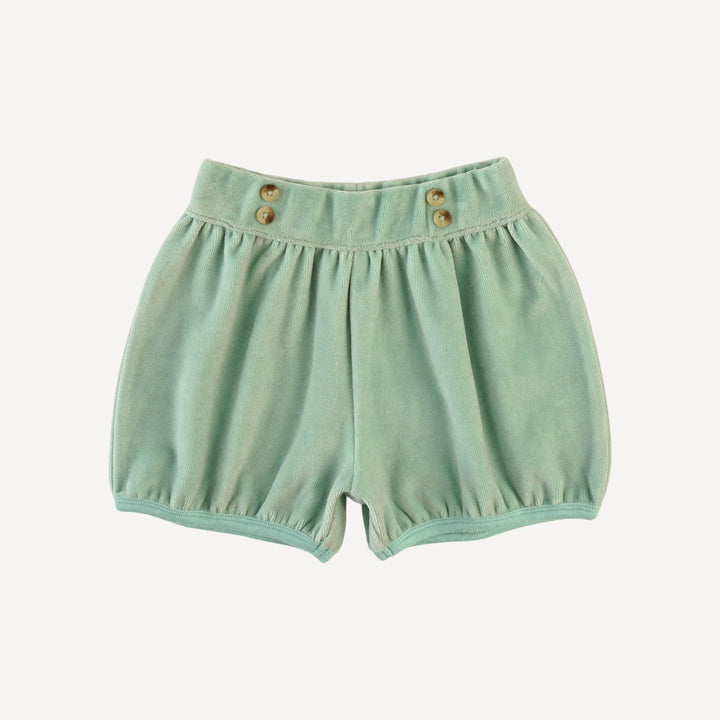 button bubble short | hidden grove | organic cotton velour