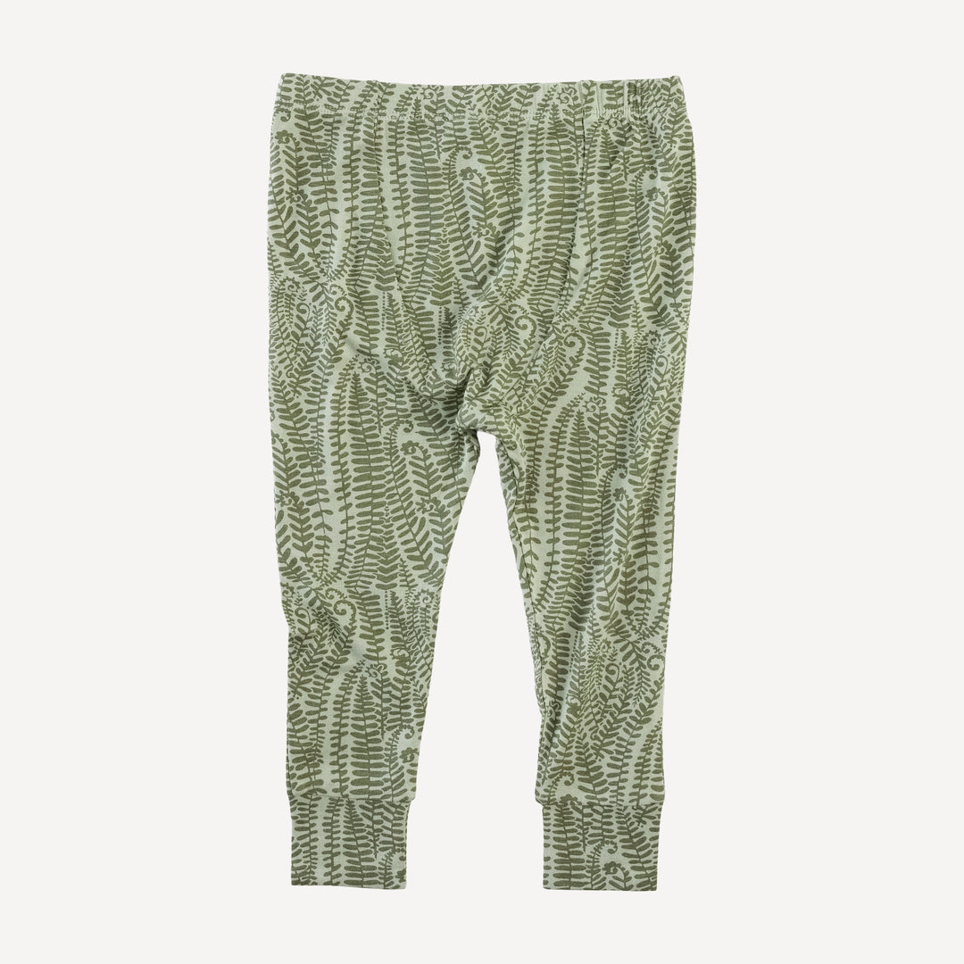 long sleeve crew neck pj set | green fern frond | modal