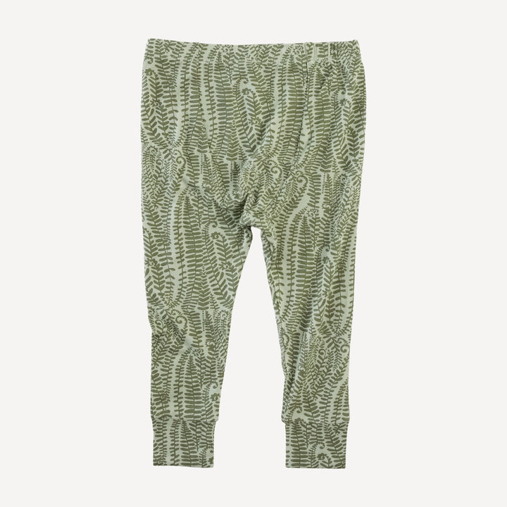 long sleeve crew neck pj set | green fern frond | modal