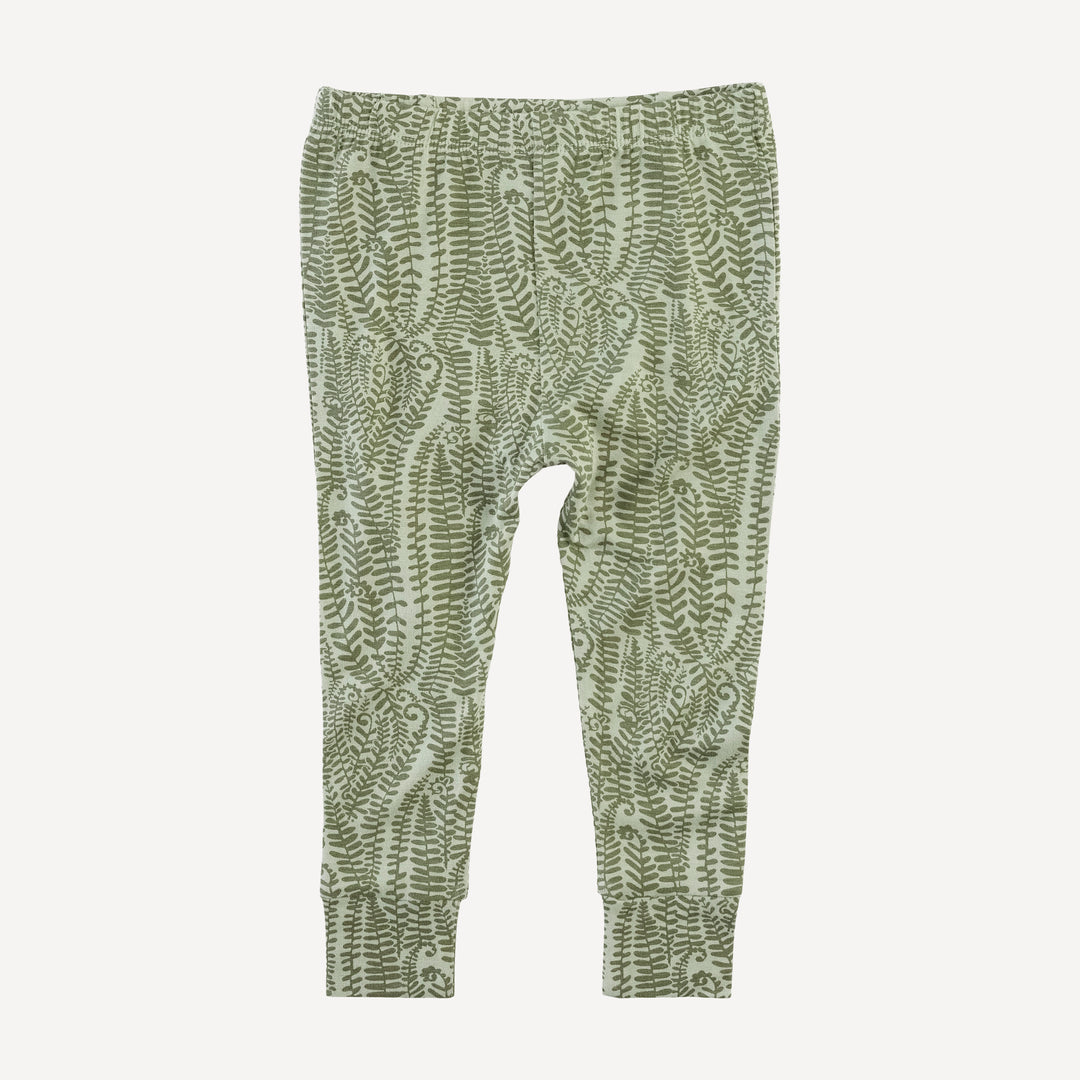 long sleeve crew neck pj set | green fern frond | modal