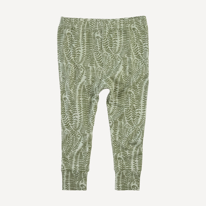 long sleeve crew neck pj set | green fern frond | modal