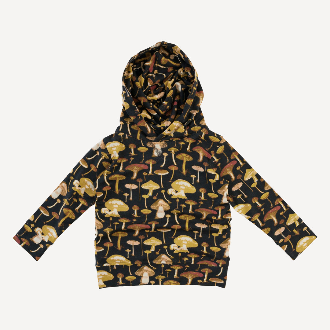 long sleeve essential skinny hoodie | black mushroom litho | modal