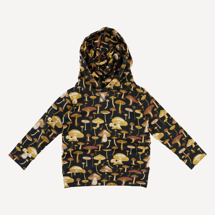 long sleeve essential skinny hoodie | black mushroom litho | modal