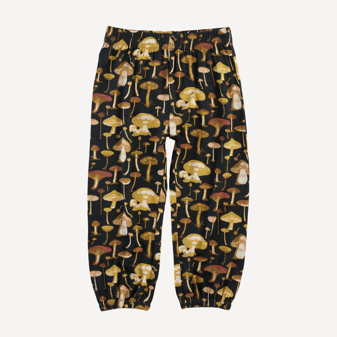 short sleeve relaxed jogger set | black mushroom litho | modal