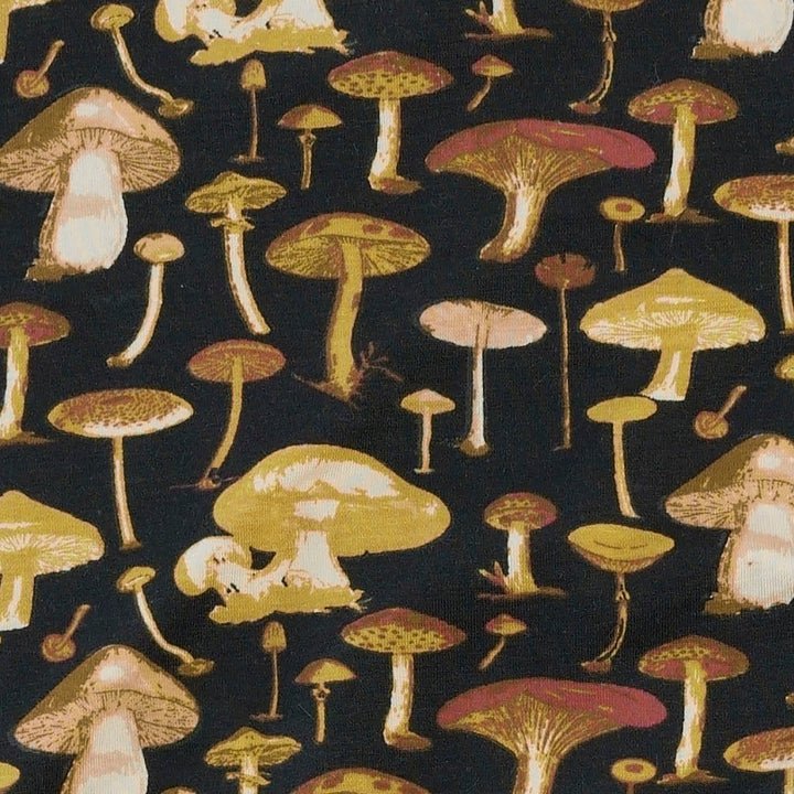 short sleeve relaxed jogger set | black mushroom litho | modal