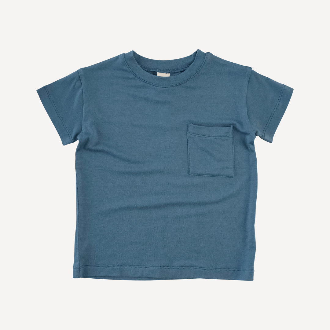 short sleeve relaxed classic pocket tee | bluestone | modal