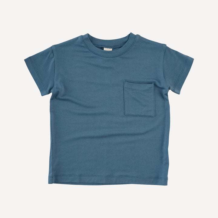 short sleeve relaxed classic pocket tee | bluestone | modal
