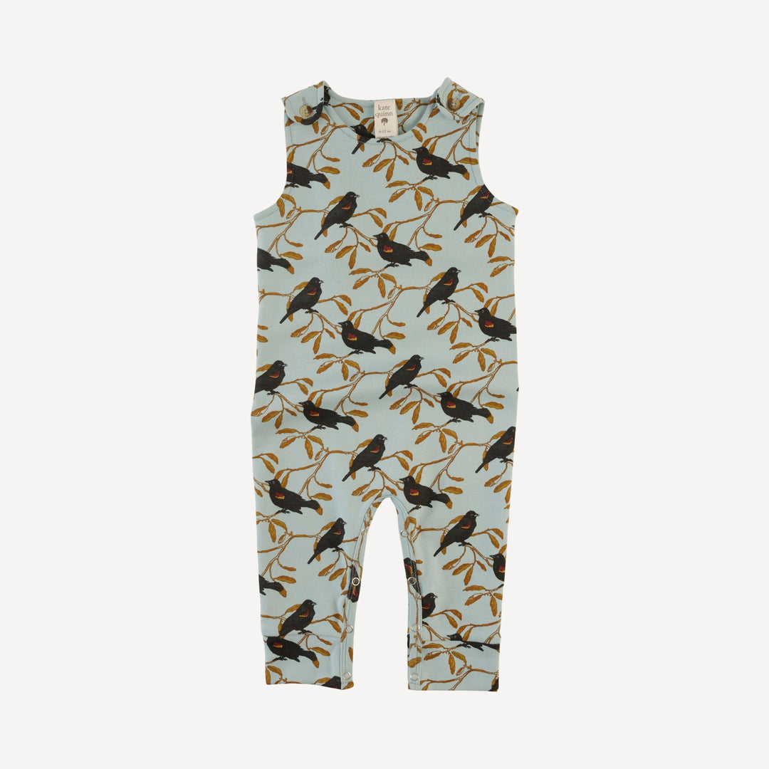 vintage button tab sport jumpsuit | red-winged blackbird | organic cotton interlock