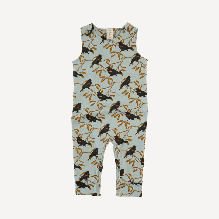 vintage button tab sport jumpsuit | red-winged blackbird | organic cotton interlock