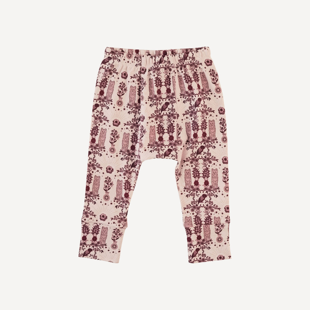 classic panda pant | wolf floral | organic cotton interlock