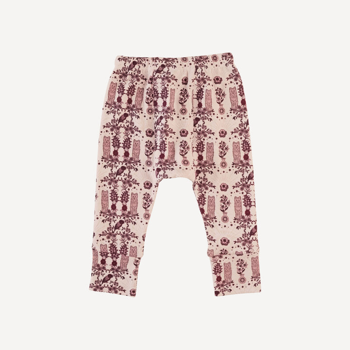 classic panda pant | wolf floral | organic cotton interlock