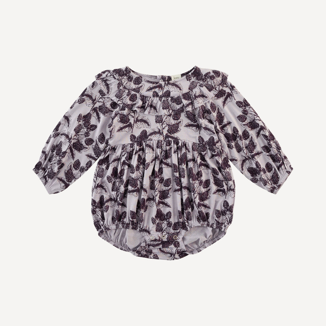 long sleeve circle ruffle bubble | blackberry | bamboo