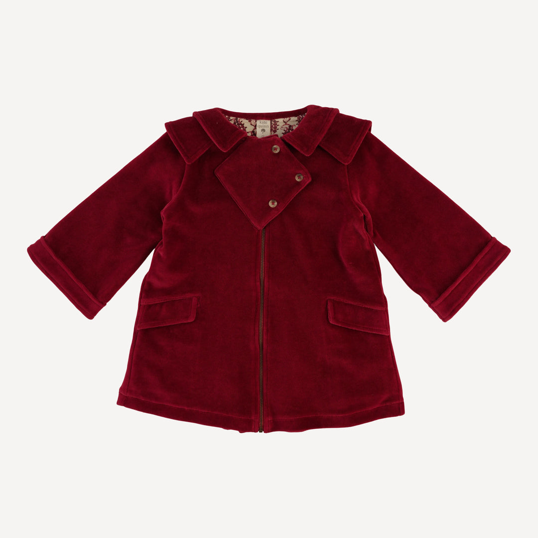 diamond yoke double collar jacket | berry basket | organic cotton velour