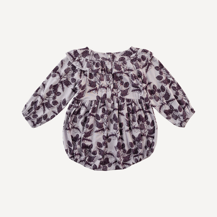 long sleeve circle ruffle bubble | blackberry | bamboo