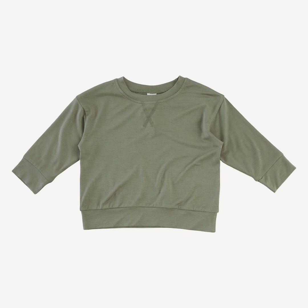 long sleeve relaxed jogger set | vetiver | modal