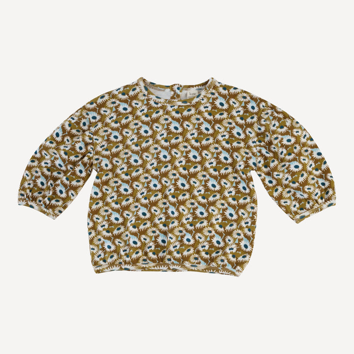 balloon sleeve sweatshirt and legging set | blue daisy garden | organic cotton interlock