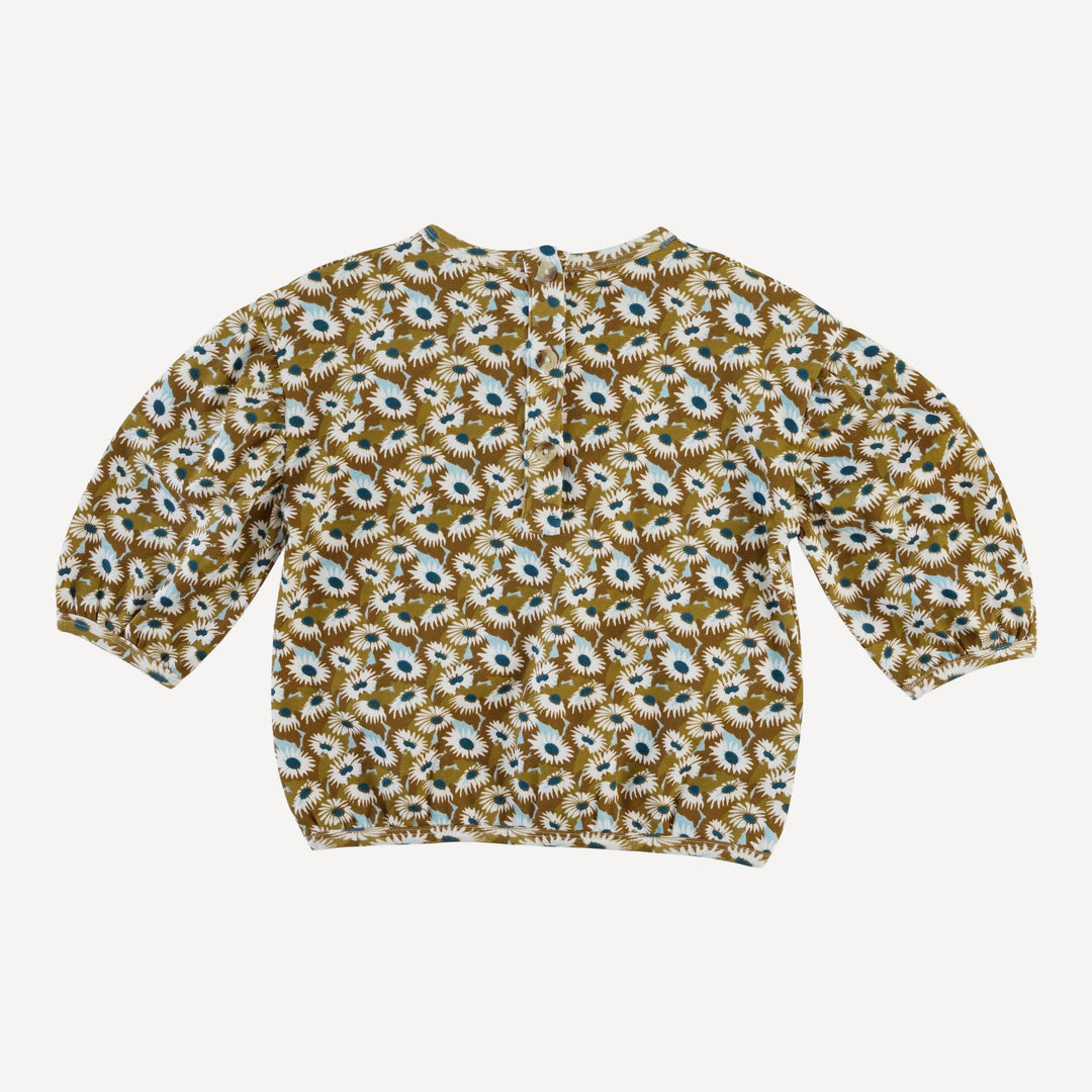 balloon sleeve sweatshirt and legging set | blue daisy garden | organic cotton interlock