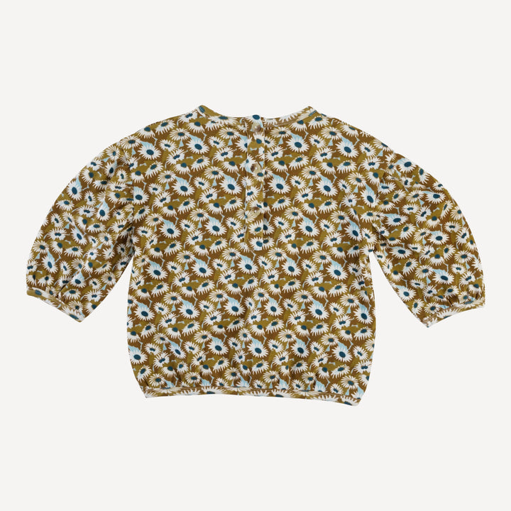 balloon sleeve sweatshirt and legging set | blue daisy garden | organic cotton interlock