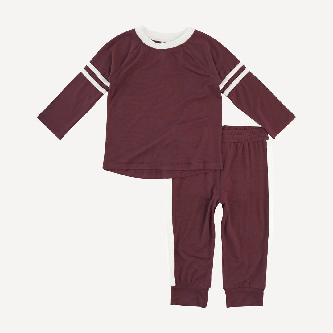 long sleeve football set | mahogany | modal