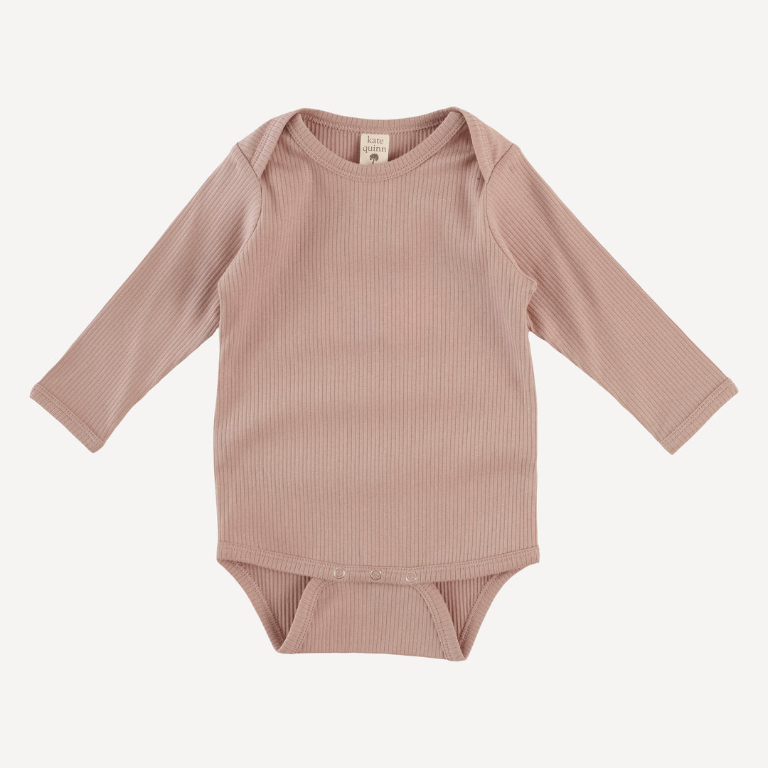 long sleeve lap neck bodysuit | cottage rose | organic cotton single rib